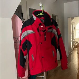 Spyder children’s Red and Black Ski Jacket/parka size 18 or women’s extra small